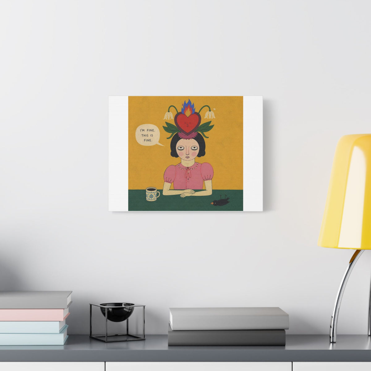 I'm Fine, Cartoon Art Print on Canvas