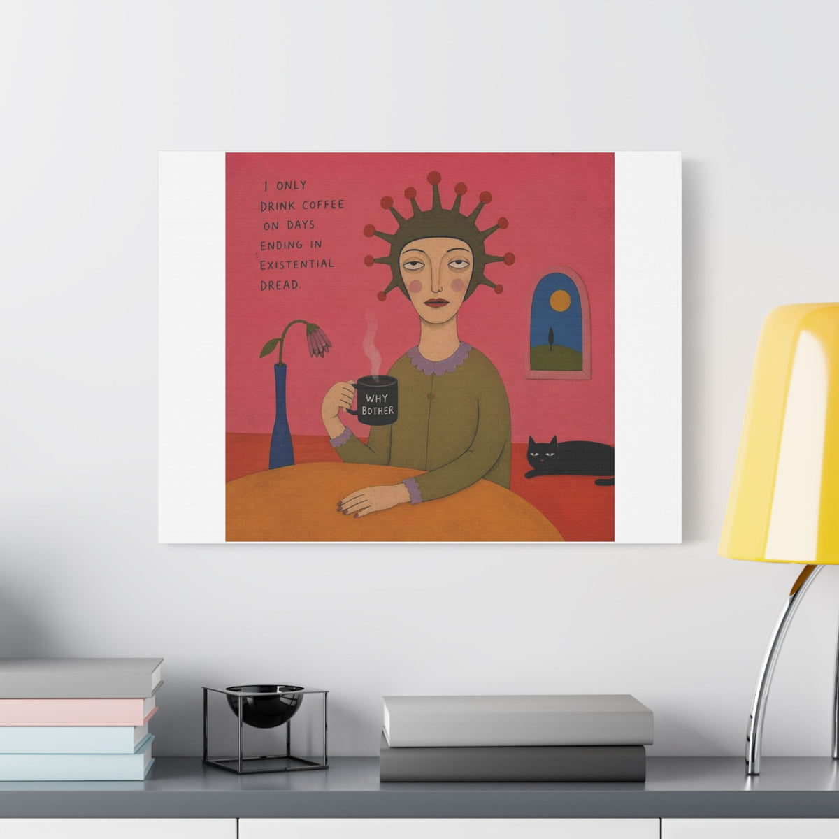 Why Bother? Cartoon Art Print on Canvas