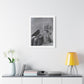 The Woman and the Raven, Retro Art Print on Satin Canvas, Stretched