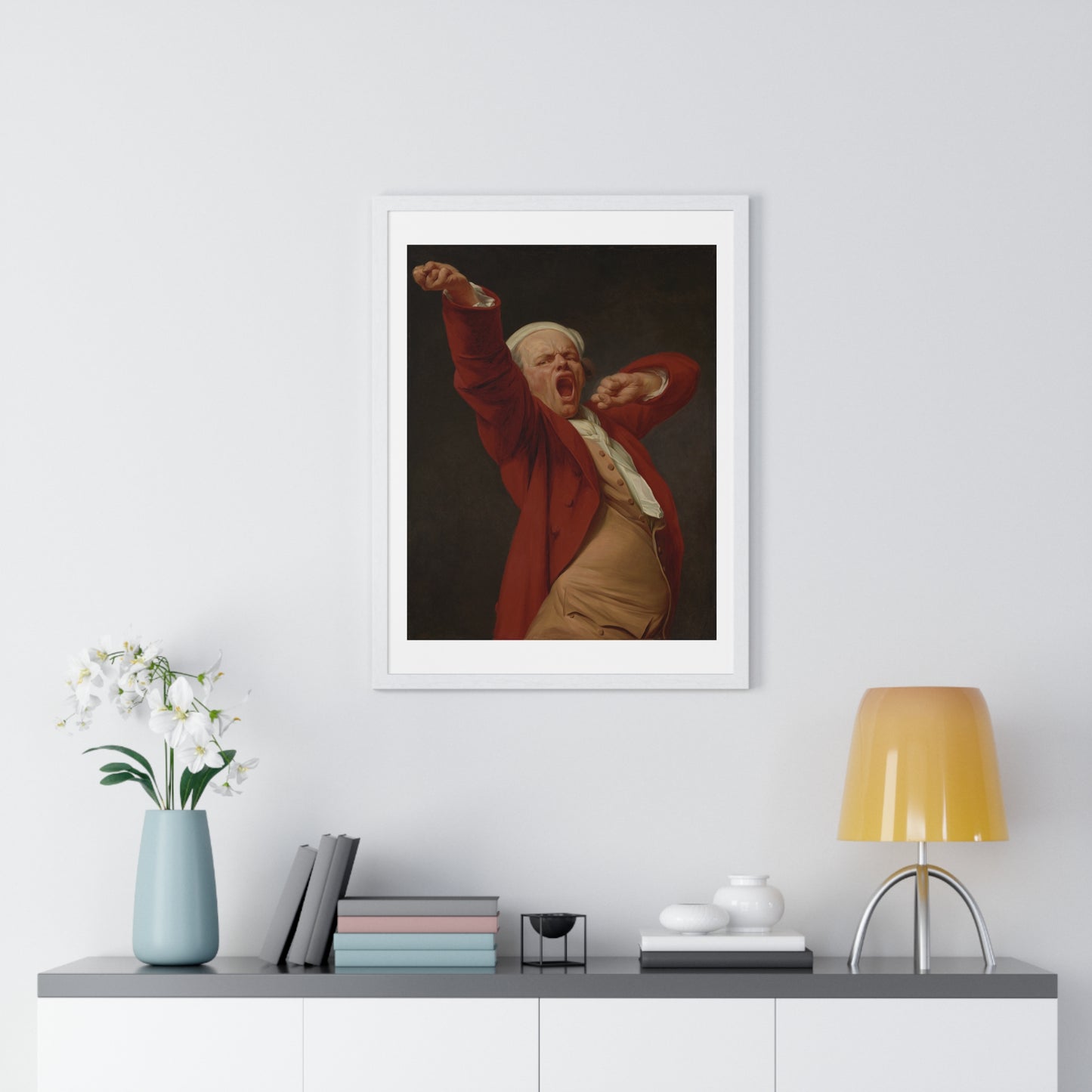 Self-Portrait, Yawning (circa 1783) by Joseph Ducreux, from the Original, Framed Art Print