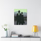 Couple Wearing Alien Mask, Sunglasses Photorealism in Silhouette 'Designed by AI' Art Print on Canvas