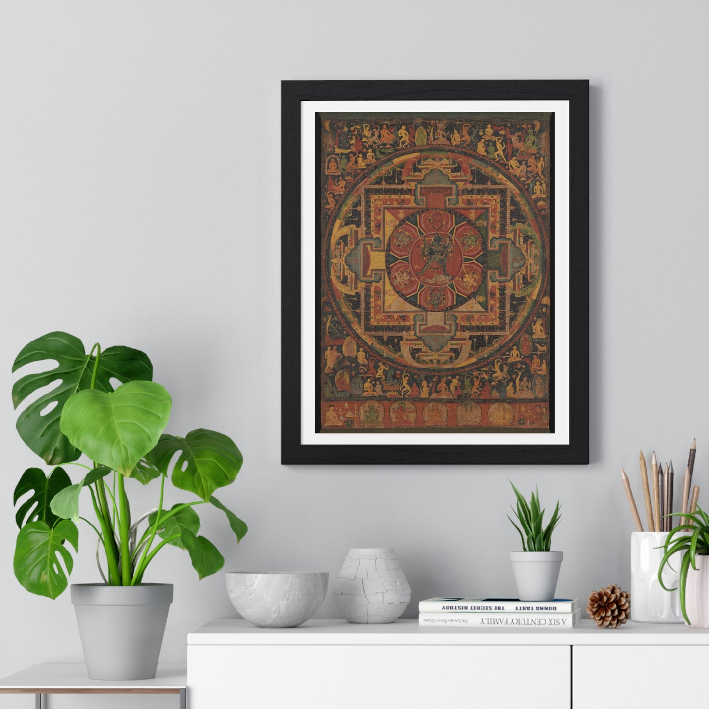 Chakrasamvara Mandala, Ritual Diagramme from Nepal (circa 1100), from the Original, Framed Art Print