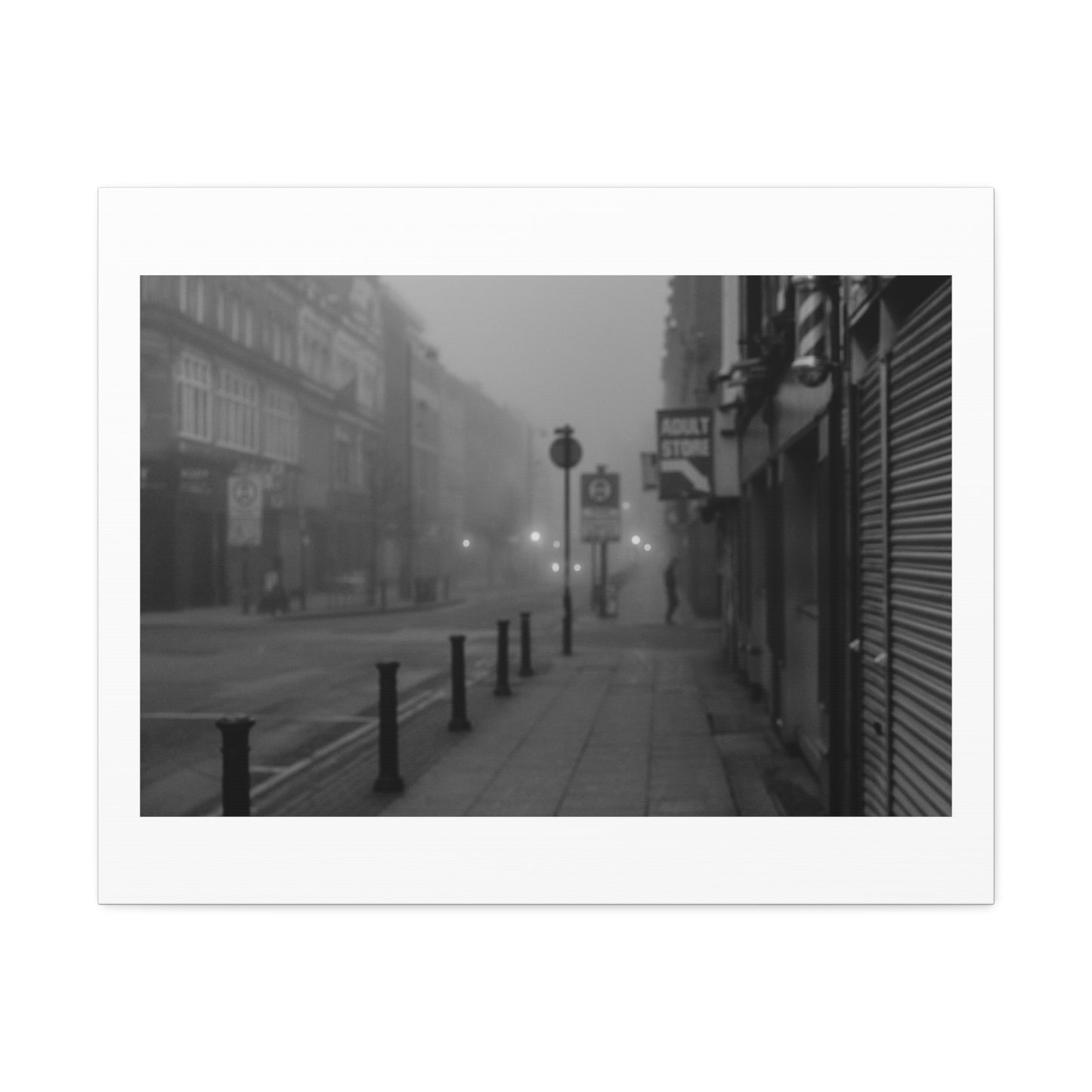 Misty London in Monotone, Black & White Photography, from the Original on Canvas