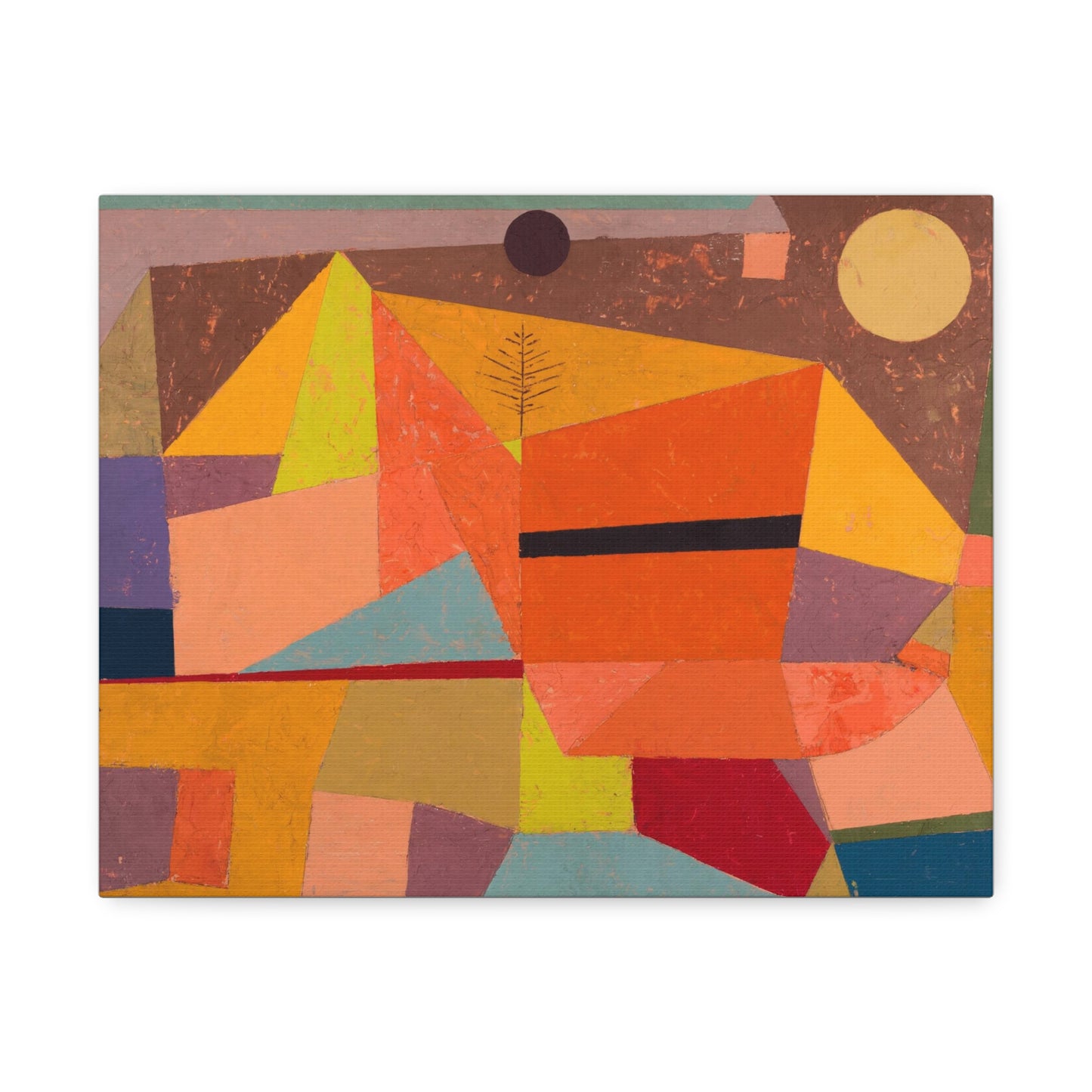 Joyful Mountain Landscape, Heitere Gebirgslandschaft (1929) by Paul Klee from the Original, Art Print on Satin Canvas