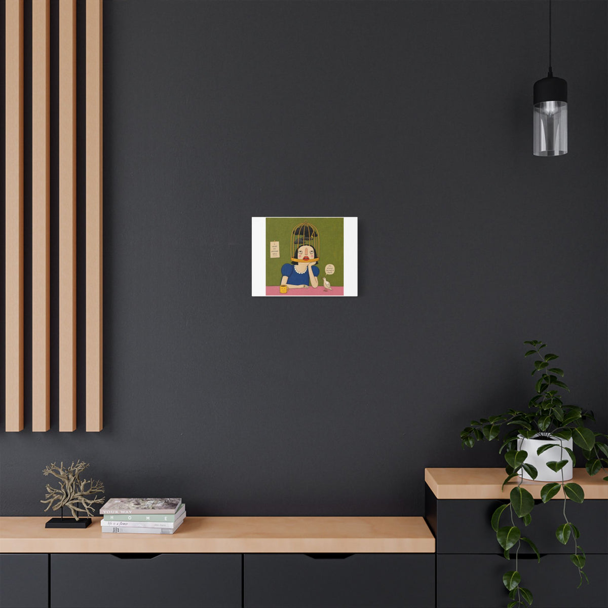 It's Always Raining in There, Cartoon Art Print on Canvas