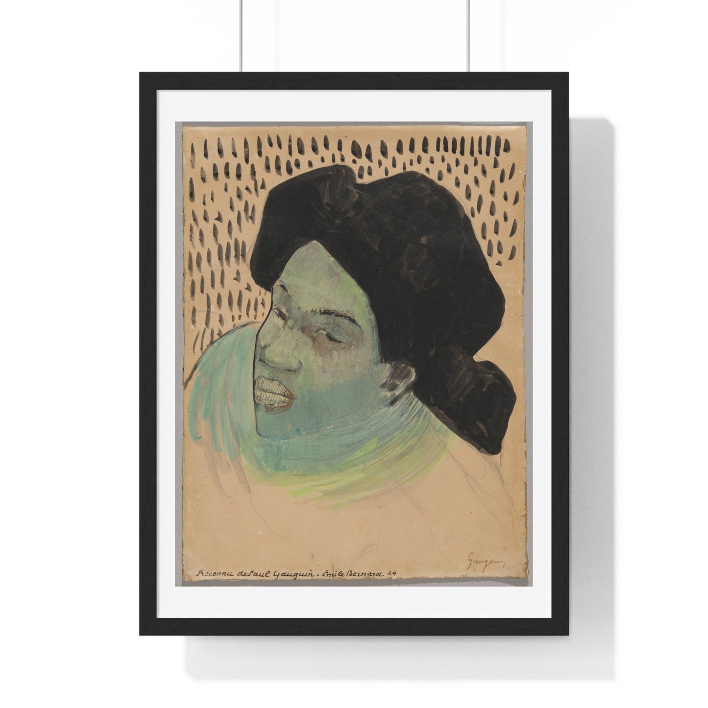 Head of a Tahitian Woman (circa 1892) by Paul Gauguin, from the Original, Framed Art Print