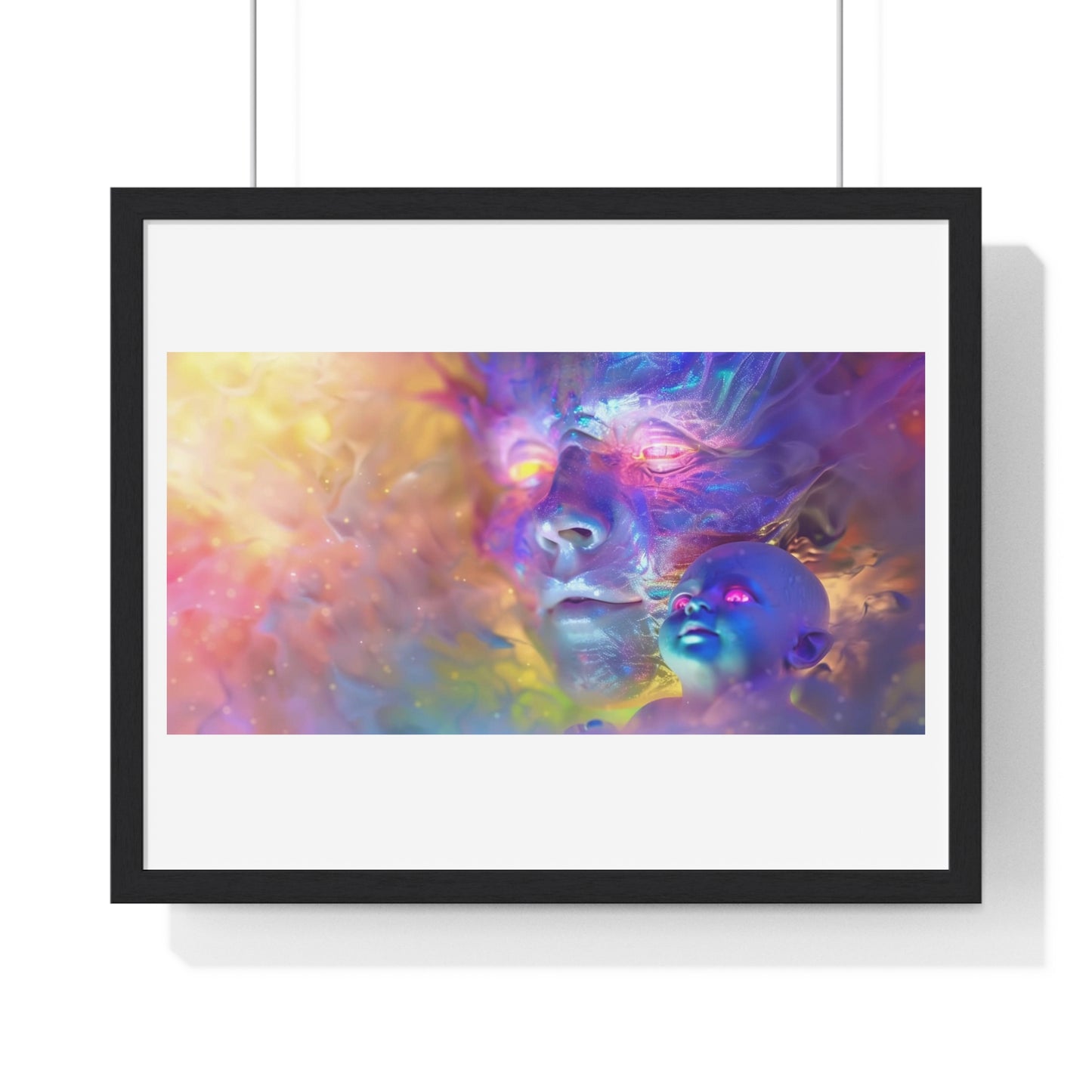 Faces of Ecstasy in Art 'Designed by AI, Framed Art Print