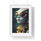 Blue Reptilian Alien, Magazine Poster Art 'Designed by AI' Framed Print