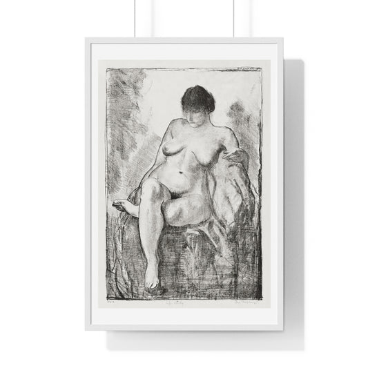 Nude Woman Seated (1916) by George Wesley Bellows, from the Original, Wooden Framed Print