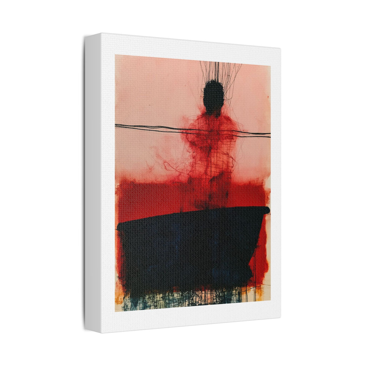 In a Boat, Neo-Surrealism, Art Print on Satin Canvas, Stretched