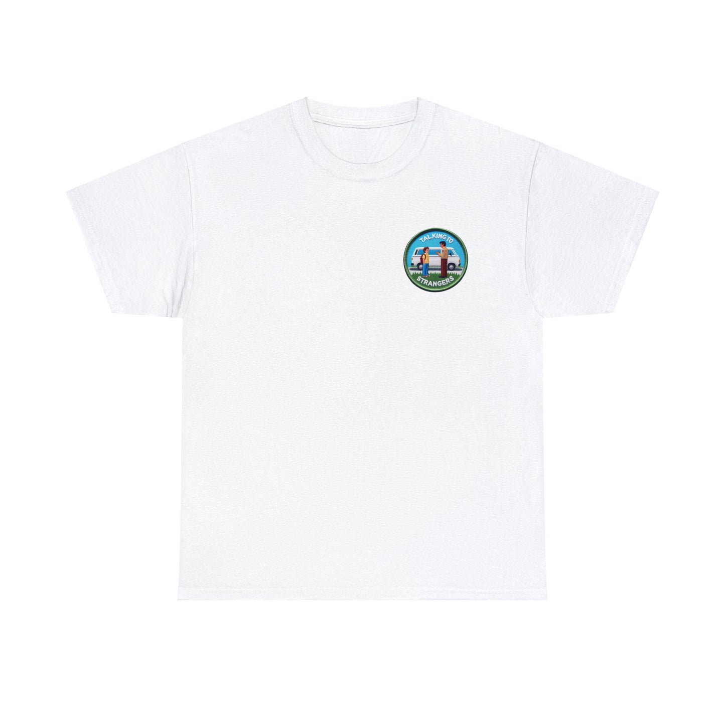 Boy Scout Badge, Funny T-Shirt 'Talking to Strangers'