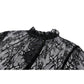 Dark in Love Aoife Black Hollow Lace Elastic Pleated-Waist Eyelash Lace Cuff Top