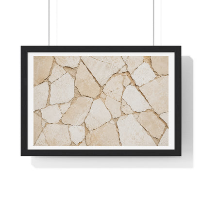 Beige Abstract Relaxing Decor Art, Large Framed Print