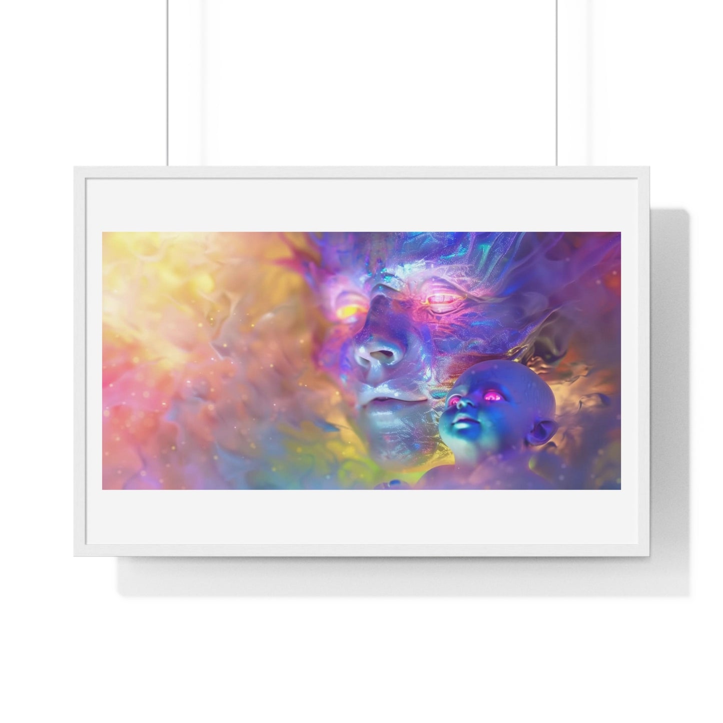 Faces of Ecstasy in Art 'Designed by AI, Framed Art Print