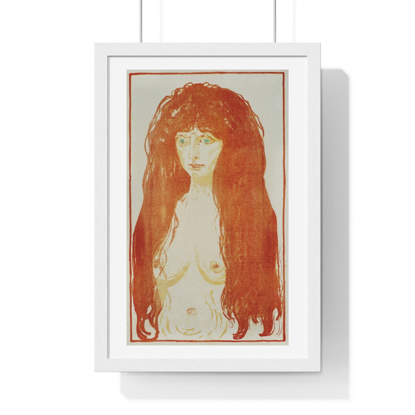 The Sin (Woman with Red Hair and Green Eyes) by Edvard Munch (1902) from the Original, Framed Art Print