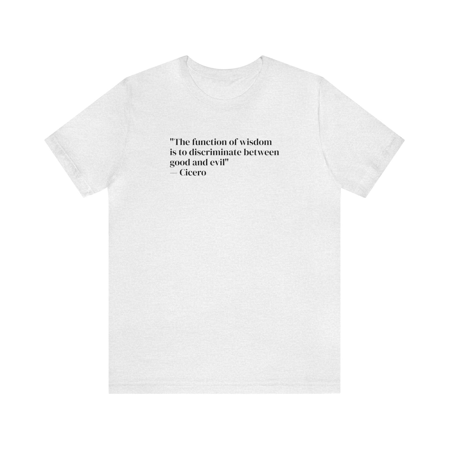 The Function of Wisdom is to Discriminate Between Good and Evil, Soft Jersey T-Shirt