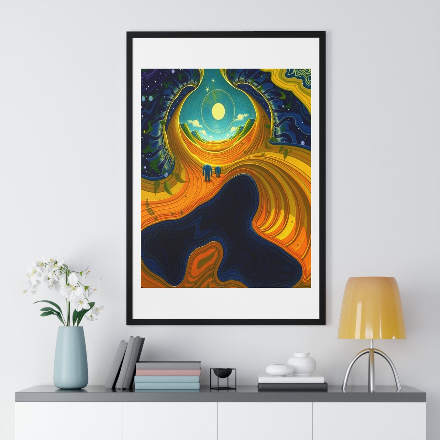 Approaching the Event Horizon, Abstract Art 'Designed by AI' Framed Print