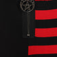 Banned Half Black-Half Stripes Leggings in Red