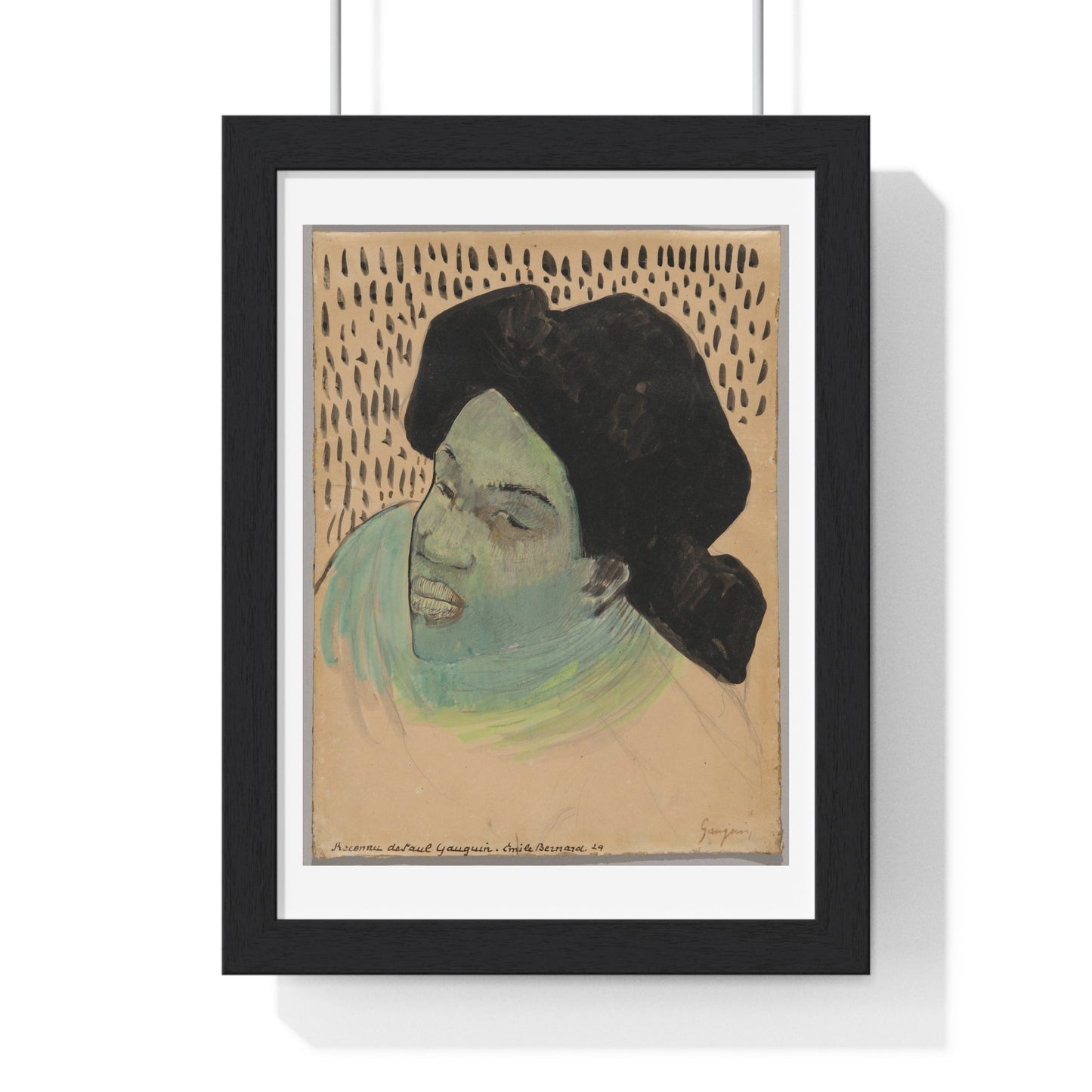 Head of a Tahitian Woman (circa 1892) by Paul Gauguin, from the Original, Framed Art Print