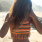 Crochet Colour Stripes Boho Chic Bikini Top with Tassels
