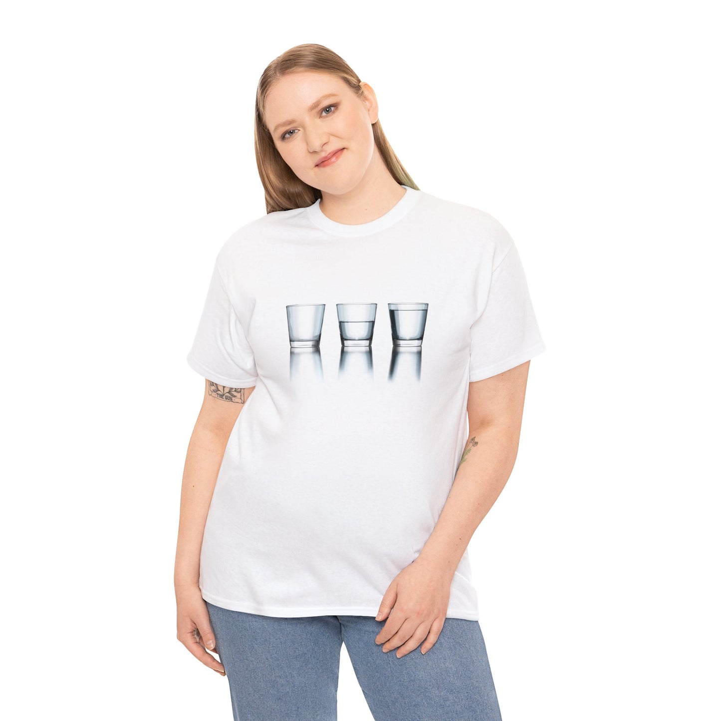 Philosophy Glass Half Full Half Empty Cotton T-Shirt