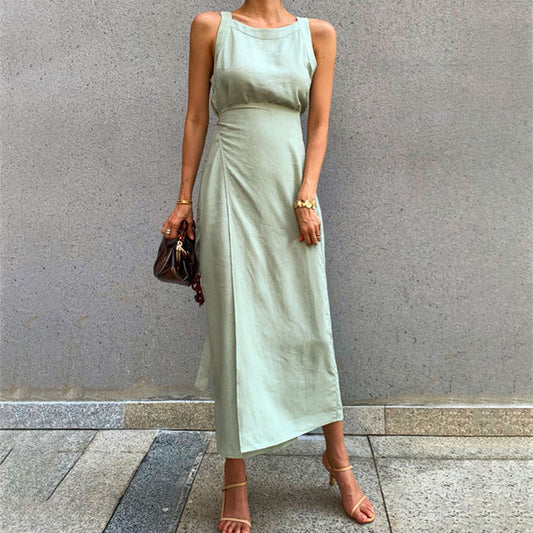Vireous Everyday Elegant Sexy Condole Belt Dress