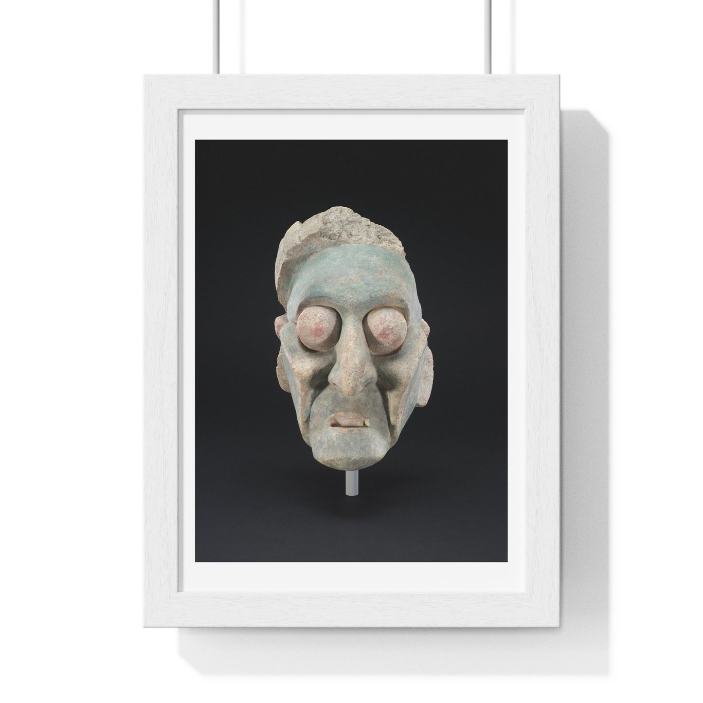 Head from a Figure, Mayan Sculpture (600–909) from the Original, Framed Print