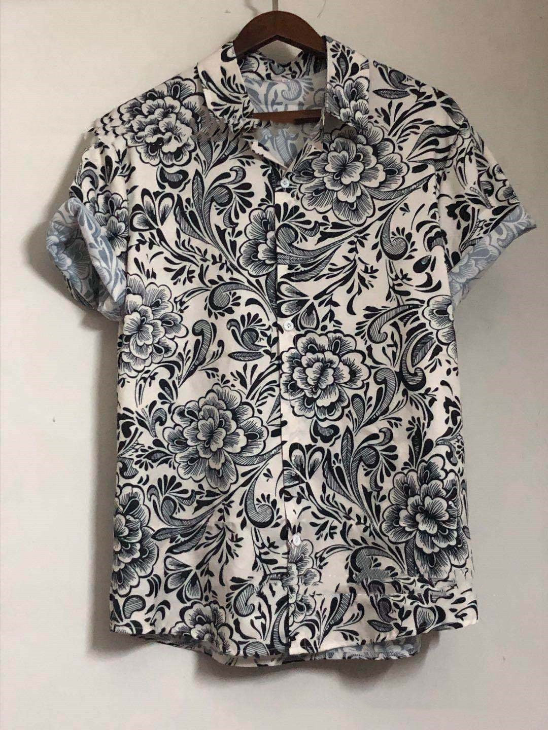 Men's Paisley Print Short Sleeve Shirt