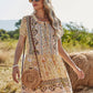 Vireous Floral Print Boho Holiday Style Dress