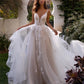 Slim Suspender Sheer Wedding Dress with Full-Length Train