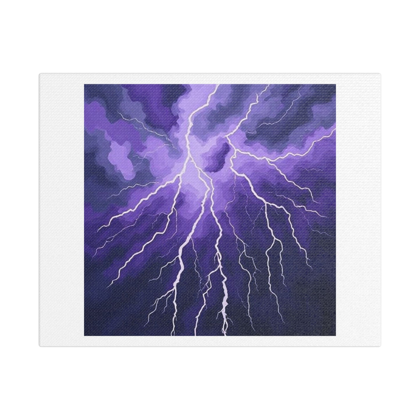 Thunderstorm Captured in Bold Strokes of Purple and Grey: Chaos and Beauty Collide 'Designed by AI', Art Print on Canvas