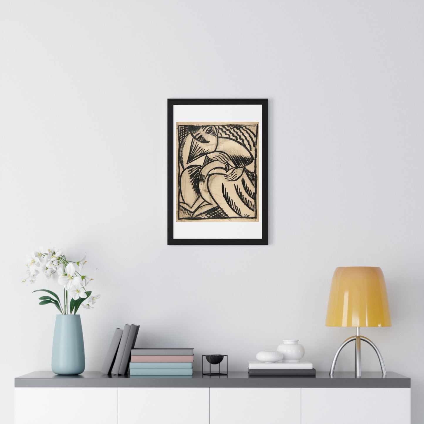 Figurative Abstraction, from the Original, Wooden Framed Print