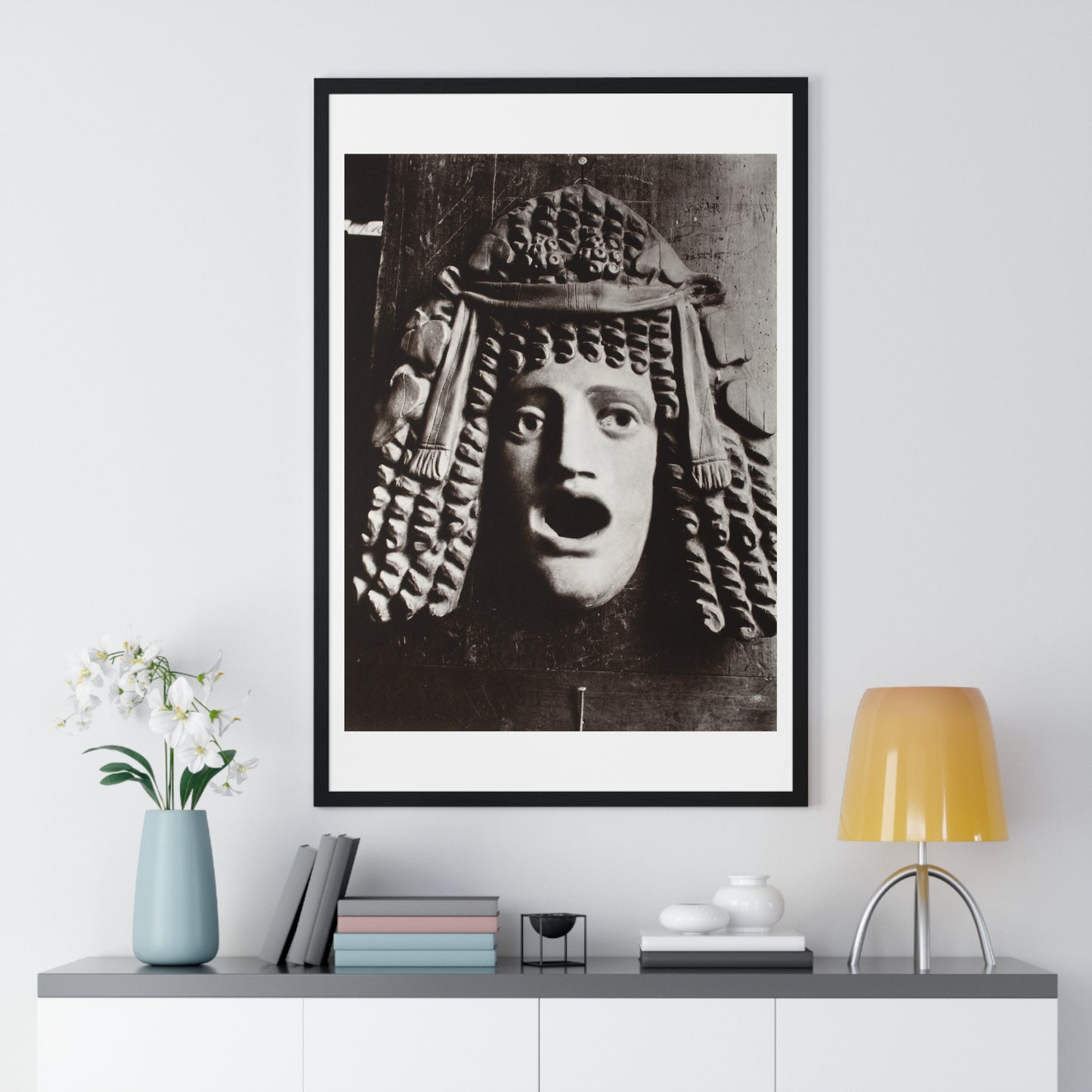 Masque Antique (1923-1924) by Eugène Atget, from the Original, Wooden Framed Art Print