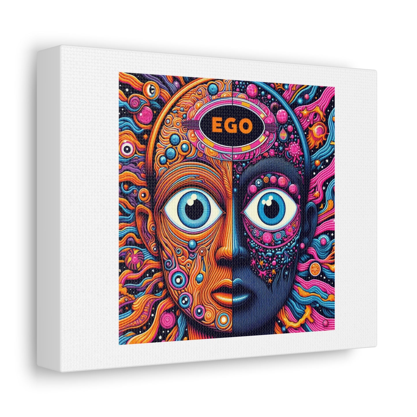 Starve the Ego Feed the Soul Psychedelic Art Print 'Designed by AI' on Satin Canvas