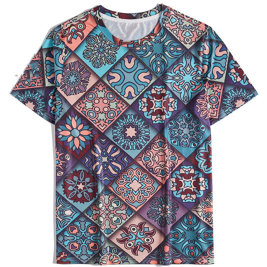 Psychedelic Patchwork Printed Men's T-Shirt