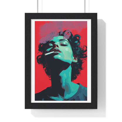 Teenager Art Portrait 'Designed by AI' Wooden Framed Print