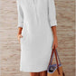 British-Style Round Collar Thick Cotton Dress, Long Sleeves