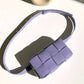 Belt Handbag, Cassette Weave Small Cowhide Leather Flap Bag