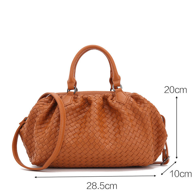 Fashion Messenger One-Shoulder Handbag Woven Design Clutch