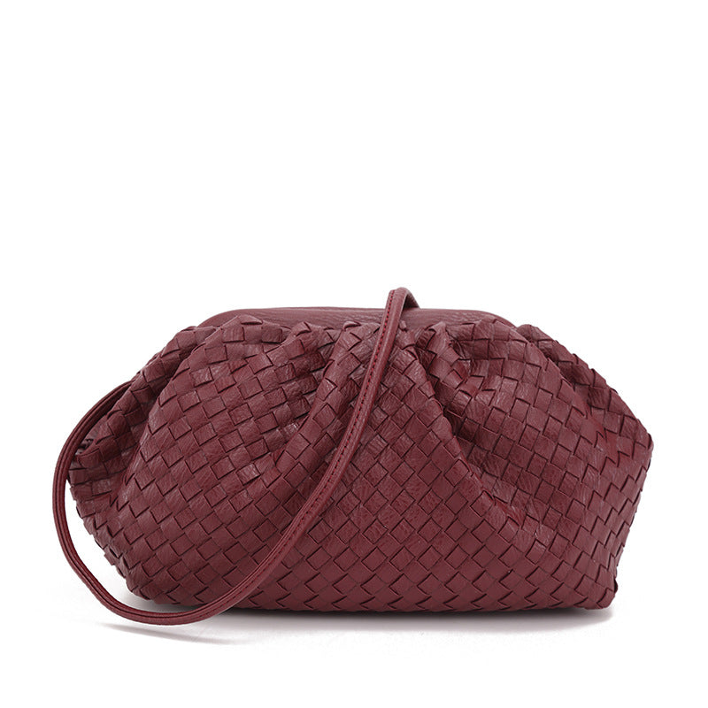 Fashion Messenger One-Shoulder Handbag Woven Design Clutch