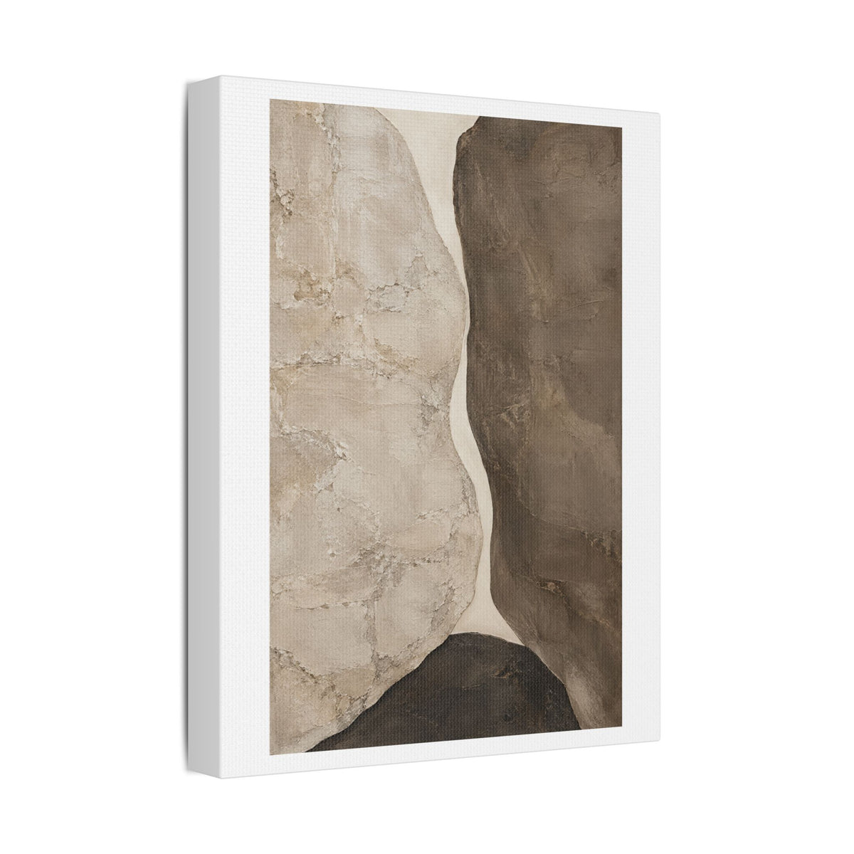 Travertine and Taupe Monoliths, Decor Art Print on Satin Canvas, Stretched