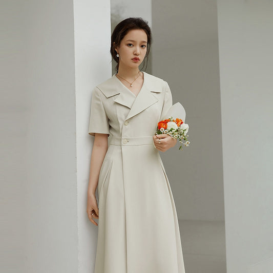 Vireous Professional Wear Women's Suit Dress, Hepburn-Style Dress
