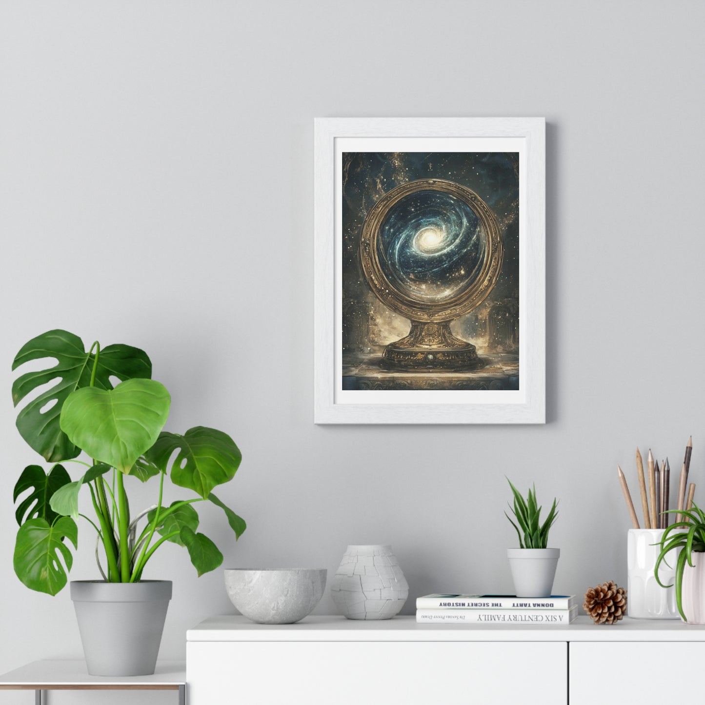 Galactic View, Abstract Art 'Designed by AI', Framed Print