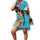 African Girl Print Casual Dress, Plus Sizes