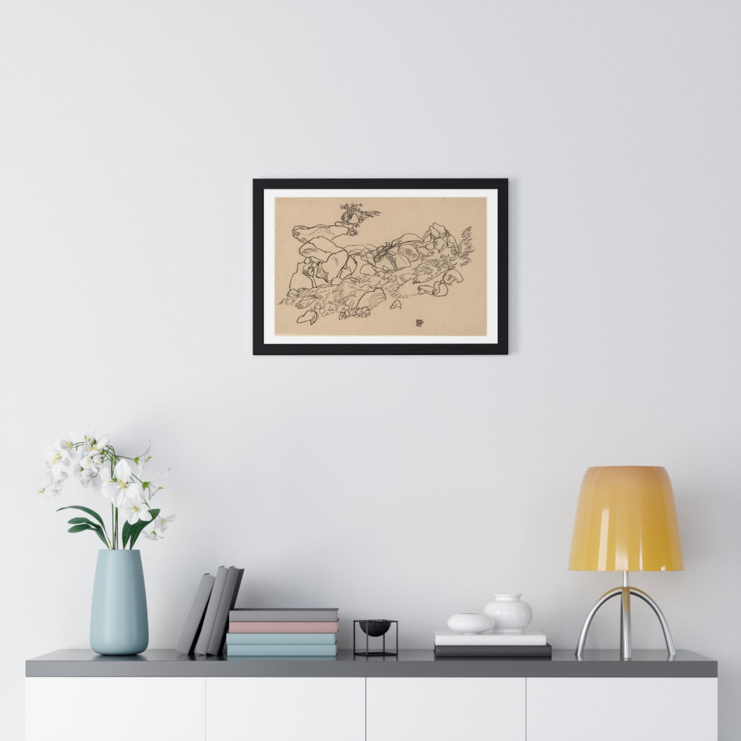 Mountain Stream (1917) by Egon Schiele, from the Original, Framed Art Print