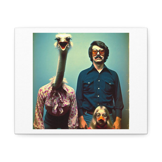 A Not So Random 1970s Family Portrait 'Designed by AI' Art Print on Canvas