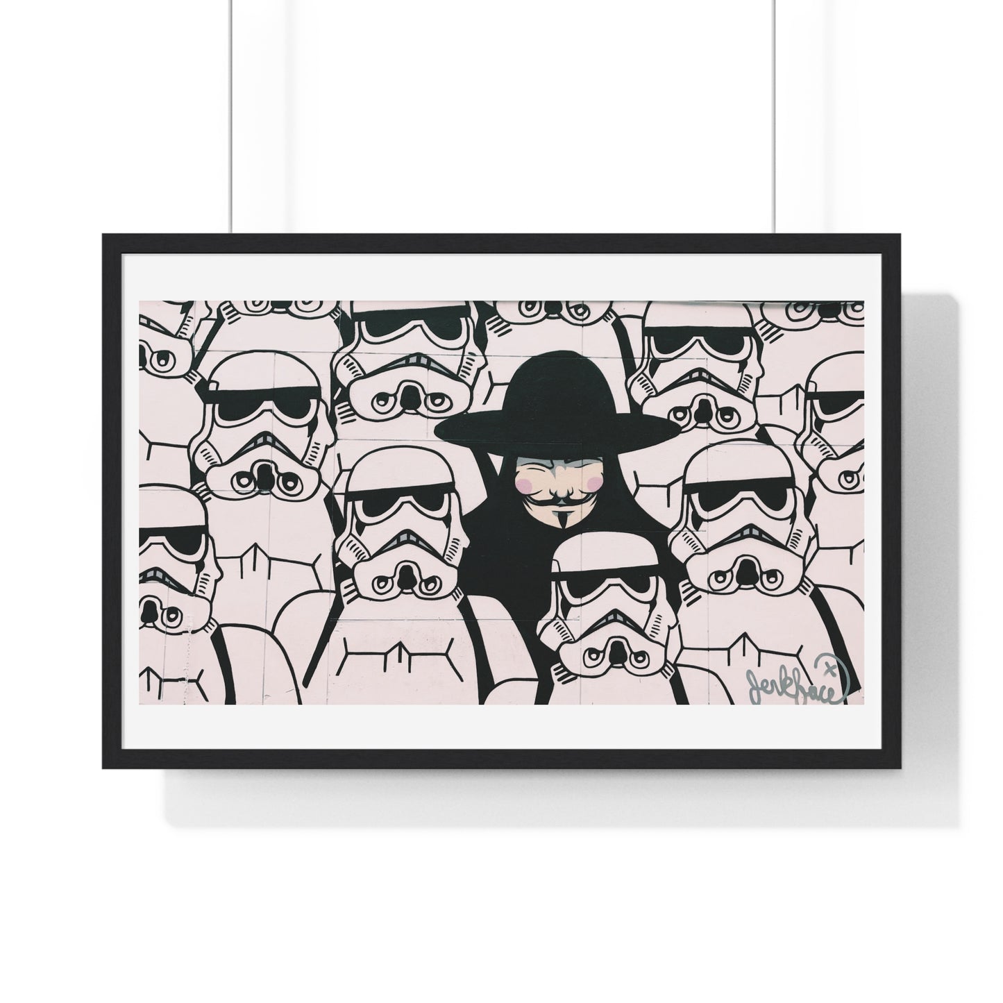 Mural Art: Stormtroopers and Vendetta Character (2017) from the Original, Framed Print