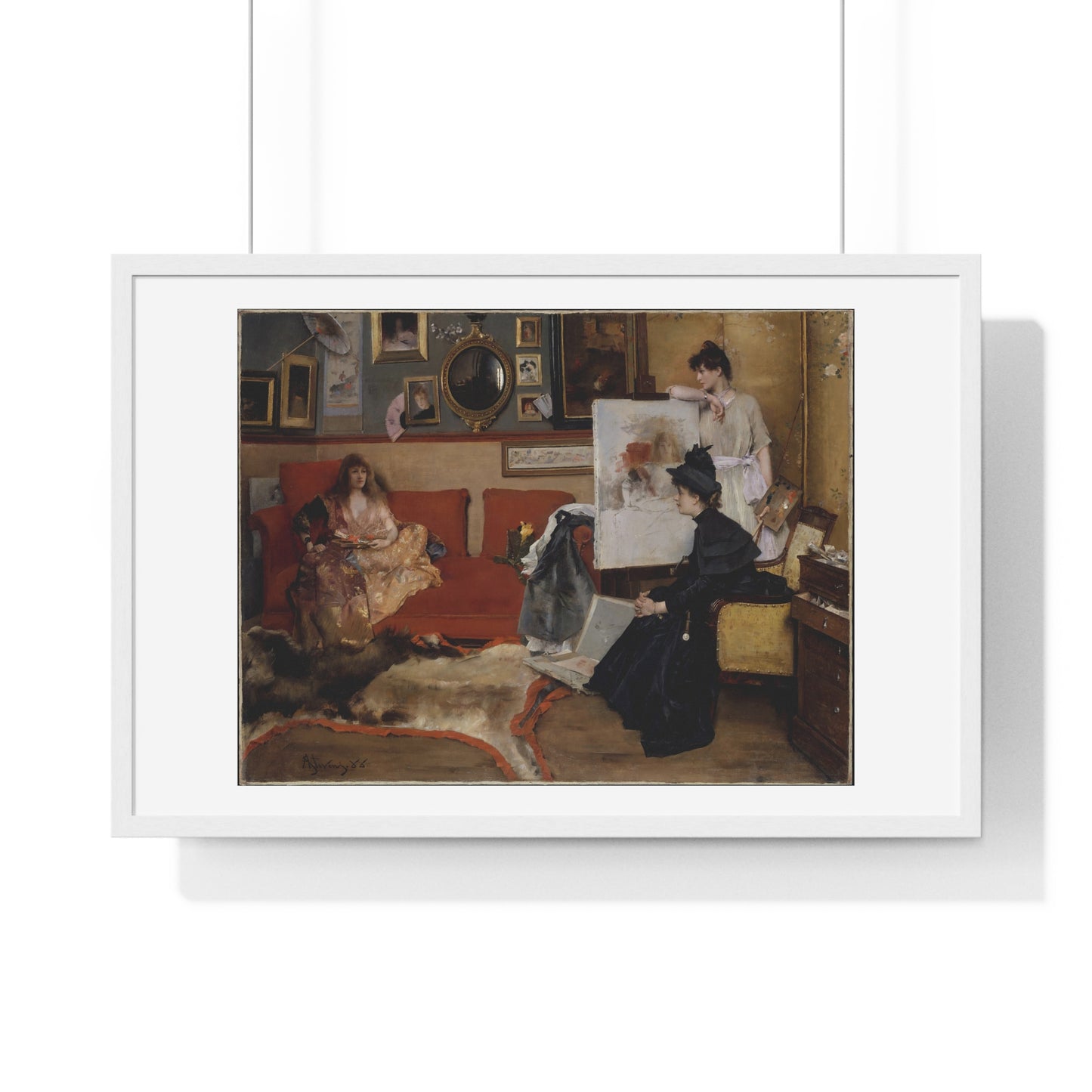 In the Studio (1888) by Alfred Stevens, from the Original, Framed Art Print