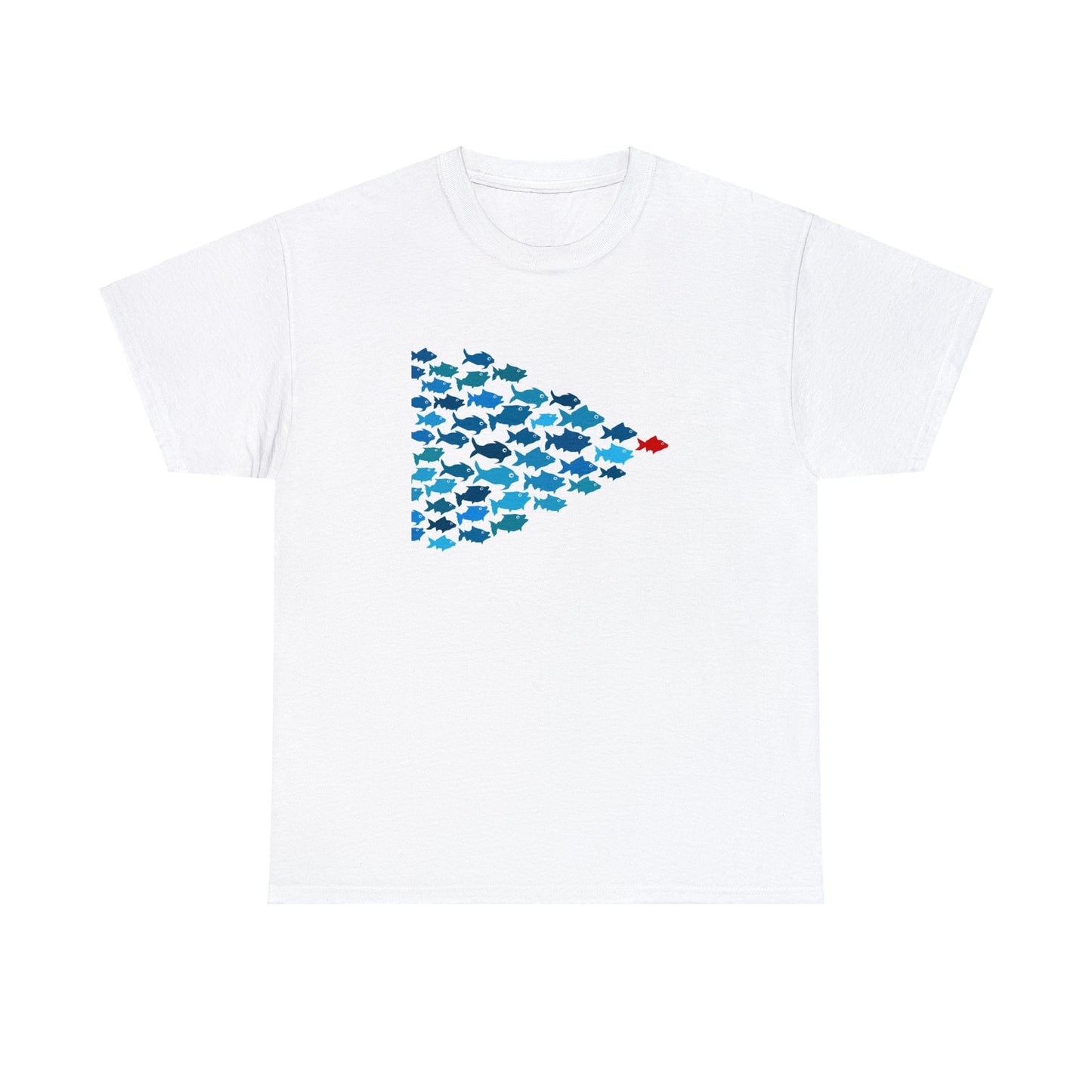 Fishes Leadership Design Cotton T-Shirt