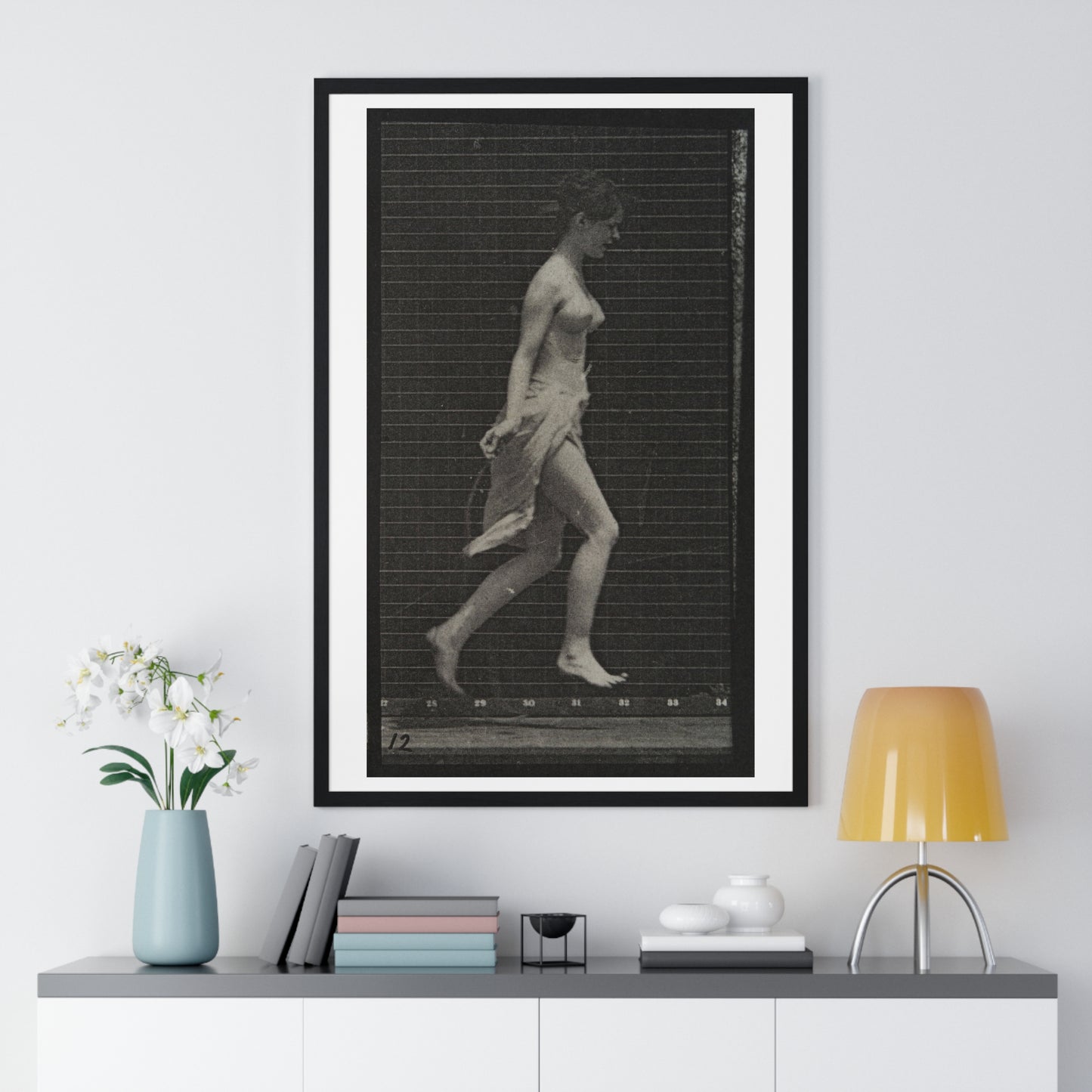 Woman Skipping, Collotype after Eadweard Muybridge (1887) from the Original, Wooden Framed Print